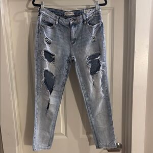 BULLHEAD “destroyed” Light Blue Skinny Boyfriend Jeans